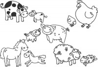 Aladine Big Rubber Stamps - farm animals