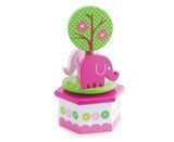 Wooden Elephant Wind-Up Music Box 