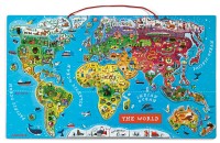 Janod - Giant Magnetic Wooden World Map Puzzle (92 pc)  