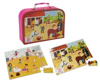 Janod - Girls Puzzle Suitcase (2 x 54pc puzzles)