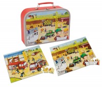 Janod - Boys Puzzle Suitcase (2 x 54pc puzzles)