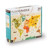 Petit Collage - World Map Floor Puzzle, 24 pc