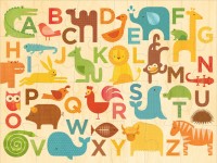 Petit Collage - Alphabet Animals Floor Puzzle, 24 pc