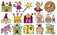 Aladine Wooden Stamps - fairy princess castle