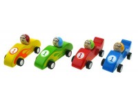 Pull back Wooden Racing Cars (set of 4)