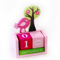Wooden Calendar - little pink bird (WAS $17.50)