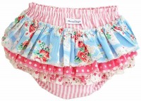 Alimrose Ruffled Bloomers - pink stripe (small, 0-6mths)