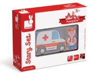 Janod - Ambulance and doctor wooden vehicle set
