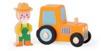Janod - Tractor and farmer wooden vehicle set