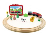 Wooden Train Set in Tin Case  WAS $34.95