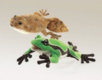 Folkmanis - Frog & tadpole reversible dual hand puppet 