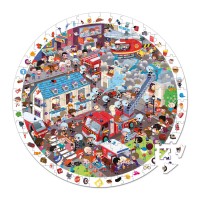 Janod - 208pc Firefighter Observation Puzzle (suitcase)