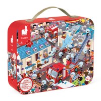 Janod - 208pc Firefighter Observation Puzzle (suitcase)