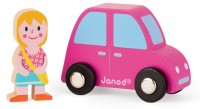 Janod - Little girl and car wooden vehicle set  WAS $10.95
