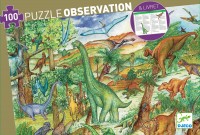 Djeco - 100pc Observation Puzzle - dinosaurs