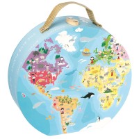 Janod - Reversible Blue Planet Suitcase Puzzle