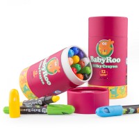 Silky Washable Crayons - BABY ROO -12 Colours