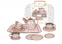 Tin Tea Set in Case (Star print design)