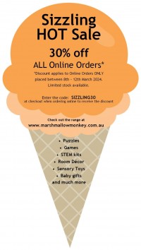 Sizzling Hot Sale 30% OFF (online orders only)