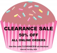 CLEARANCE SALE - 50% OFF (online orders)