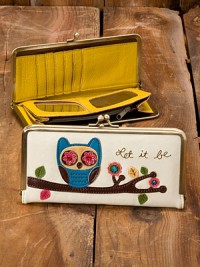 Natural Life - Owl 'Let It Be' Hinged Wallet