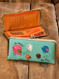 Natural Life - Birds 'Be Happy Be Free' Hinged Wallet 