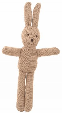 Knitted Bunny Rattle - caramel
