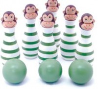 Wooden Monkey Bowling Set