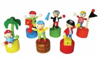 Wooden Dancing Pirate Characters (set of 6)