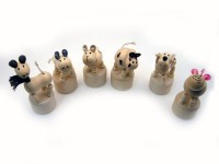 Wooden Dancing Farm Animal Characters (set of 6)