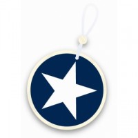 Navy Star Wooden Bag Tag