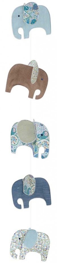 Blue Elephant Hanging String Mobile 