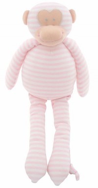 Alimrose Musical Monkey Toy - pink stripe