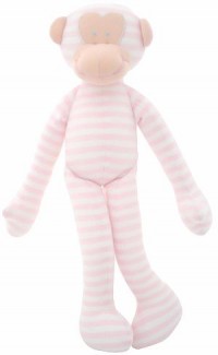 Alimrose Designs Monkey Rattle Toy - pink 