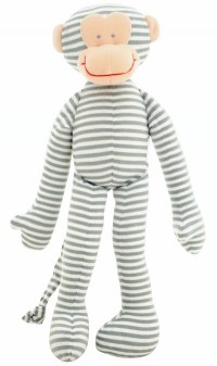 Alimrose Designs - Monkey Rattle Toy - grey stripe  