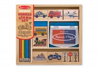 Melissa and Doug - Vehicles Wooden Stamp Set 