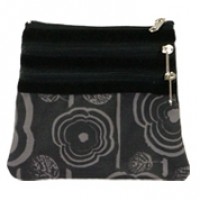 3-Zip Purse - Retro Charcoal