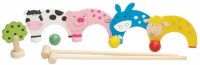 Wooden Farm Animal Croquet Set