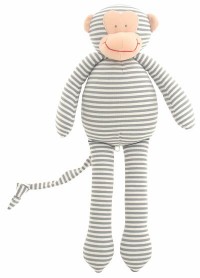 Alimrose Musical Monkey Toy - grey stripe