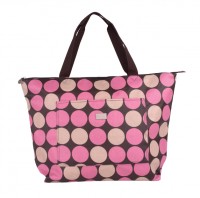 Penny Scallan - Large Tote Bag - choc pink spot
