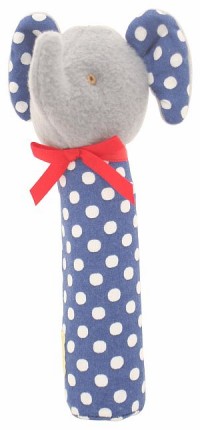 Elephant Handsqueaker - blue polka dot