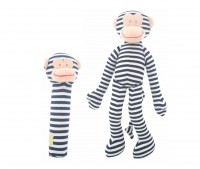 Monkey Rattle Toy + Handsqueaker - navy