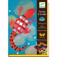 Djeco Stitching Cards - jewel animals  