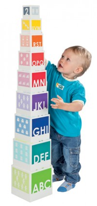 Janod - Wooden Alphabet and Number Stacking Boxes