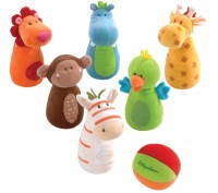 Lilliputiens - Safari Animal Plush Bowling Set