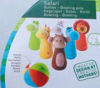 Lilliputiens - Safari Animal Plush Bowling Set