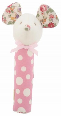 Daisy Mouse Hand Squeaker - pink 