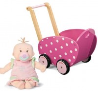 Wooden Dolls Pram + Baby Stella doll