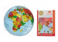 Inflatable world globe + Magnetic Playbook - travel the world