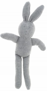 Knitted Bunny Rattle - French grey